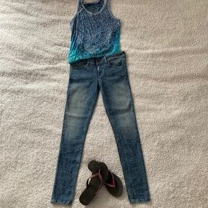 Sold Design Lab Skinny Jeans Boho Mandela print size 26